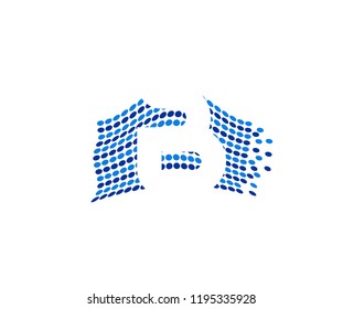 Abstract Dots Circle Flag Effect Letter B Vector