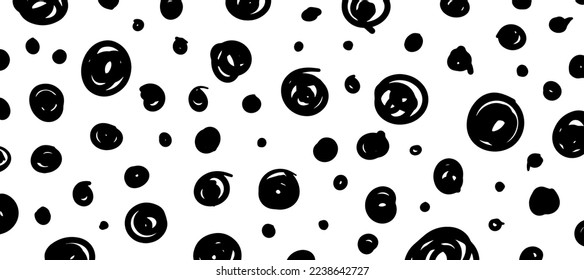 Abstract dots circle hand drawn  pattern banner background template.  