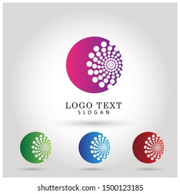 Abstract Dots & Circle Logo. Symbol & Icon Vector Template.