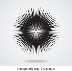 Abstract Dots. Dots in circle shape. Halftone Design.