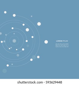 Abstract dots and circles line connected. Minimal design for technology project.