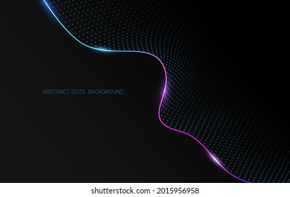 Abstract dots with colorful line background