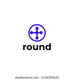 abstract dots connect logo flat