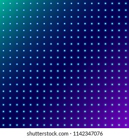 Abstract dots glowing radial pattern on blue space background. Vector illustration