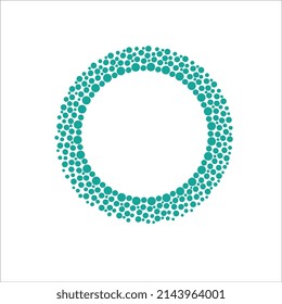 Logo de puntos abstractos de medio tono para la empresa de salud de negocios de tecnología, diseño de logotipo de semitono monocromo.circular con vector de concepto de punto creativo.