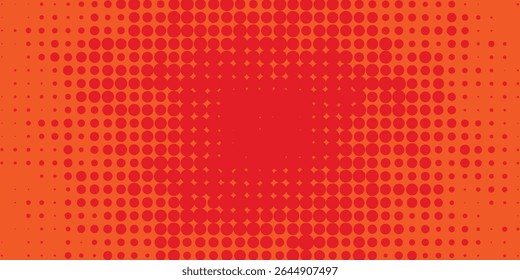 Abstract dots halftone orange color pattern gradient texture with technology digital modern abstract art design. futuristic color dot vector illustration