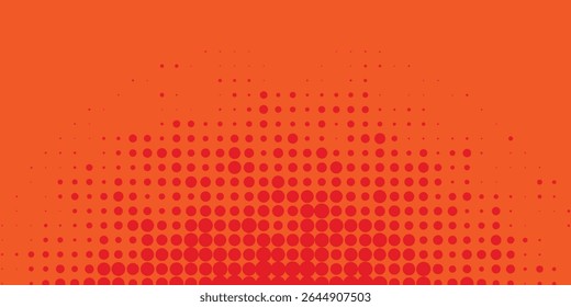Abstract dots halftone orange color pattern gradient texture with technology digital modern abstract art design. futuristic color dot vector illustration