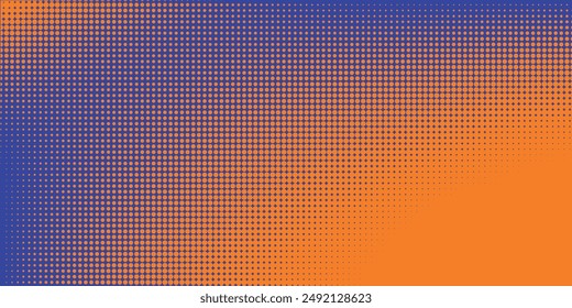Abstract dots halftone orange purple colors pattern gradient texture background.