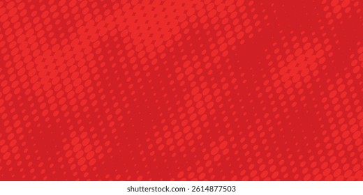 Abstract dots halftone red color pattern gradient texture with technology digital background. Pop art comics style. vector eps10