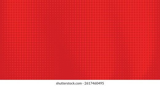Abstract dots halftone red color pattern gradient texture with technology digital background. Pop art comic modern 