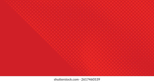 Abstract dots halftone red color pattern gradient texture with technology digital background. Pop art comic modern 