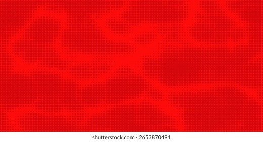 Abstract dots halftone red color pattern gradient texture with technology digital background. Pop art comics style. modern