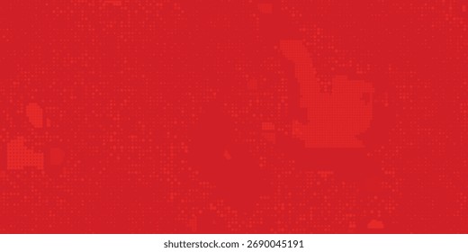 Textura Abstractas del gradiente del patrón del color rojo del semitono de los puntos con el fondo digital de la tecnología. Estilo de cómics de arte Pop.