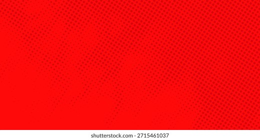Textura Abstractas del gradiente del patrón del color rojo del semitono de los puntos con el fondo digital de la tecnología. Estilo de cómics de arte Pop.