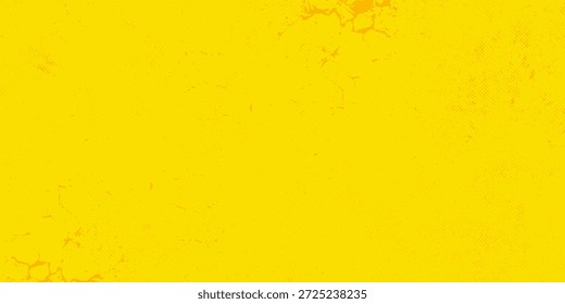 Abstract dots halftone yellow background with orange crack grunge texture background. Pop art grunge dot style