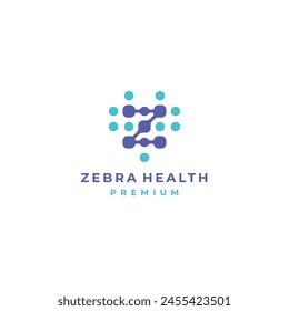 abstract dots heart with letter z logo vector for health medical hosital technology business brand 