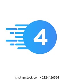 Abstract Dots Letter 4 Logo Icon. 4 Letter Design Vector with Dots Vector Template