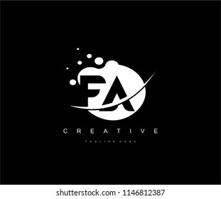 Abstract Dots Letter FA Swoosh Logo Design