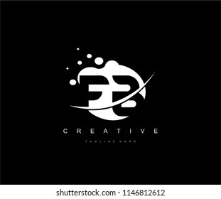 Abstract Dots Letter FB Swoosh Logo Design