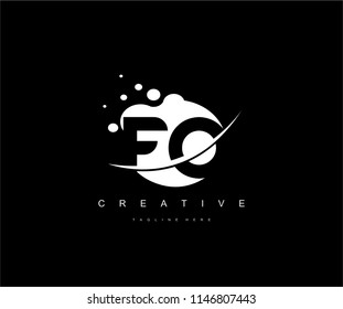 Abstract Dots Letter FO Swoosh Logo Design