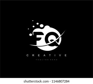 Abstract Dots Letter FQ Swoosh Logo Design