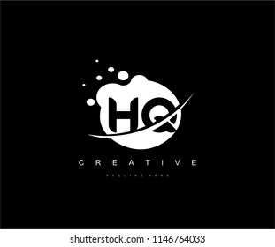 Abstract Dots Letter HQ Swoosh Logo Design