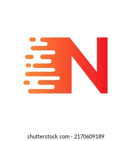 Resumen de puntos Letra N Diseño del logotipo. N Vector de diseño de letras con ilustración de plantilla de vectores de puntos.