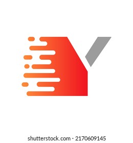 Abstract Dots Letter Y Logo Design. Y Letter Design Vector with Dots Vector Template Illustration.