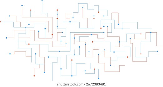Puntos Abstractas y conexión de línea sobre fondo blanco. Concepto de tecnología digital con diseño de textura de placa base. Ilustración vectorial