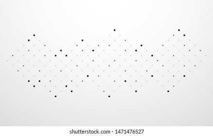 Abstract dots with line square shape network. Template for graphic design. Vector illustration