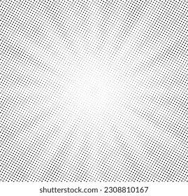 Abstract dots lined background. Retro style comic sunburst with dots ray. Dotted background as design element.