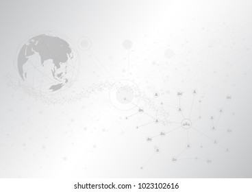 Abstract dots lines connecting network for background. Vector illustration background.