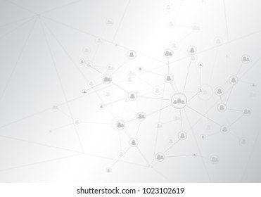 Abstract dots lines connecting network for background. Vector illustration background.