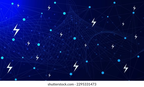 Abstrakte Punkte und Leitungen für die Konstruktion von Stromnetzen. Vektorgrafik.