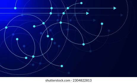Abstract dots and lines for futuristic world data network concept background. Global network, communication technology and big data visualization. Vector illustration.