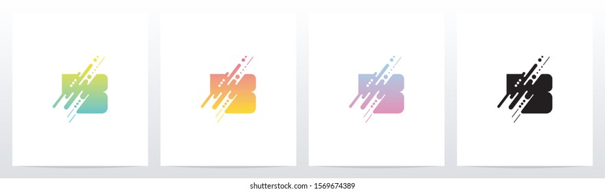 Abstract Dots And Lines Letter Logo Design B