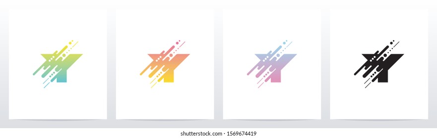 Abstract Dots And Lines Letter Logo Design Y