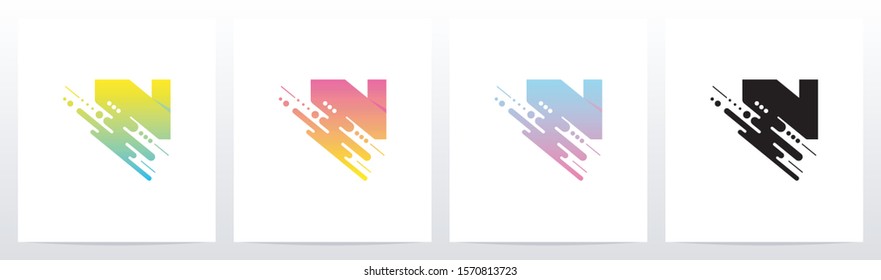 Abstract Dots And Lines Letter Logo Design N