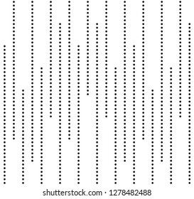 Abstract dots lines pattern vector. Design vertical stripes black on white background. Design print for textile, fabric, wallpaper, background, banner. Set 1