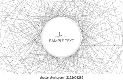 Abstract dots and lines style polygonal connected to circle space