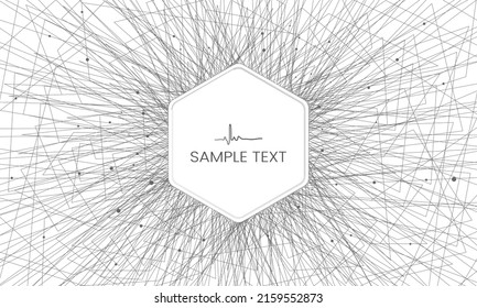 Estilo poligonal de puntos abstractos y líneas conectado al espacio hexagonal