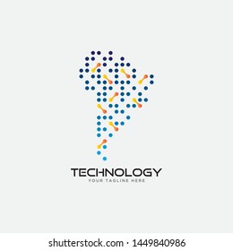 Abstract dots logo with country shape logo design template.Vector