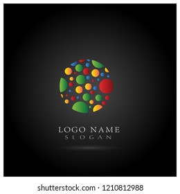 Abstract Dots Logo. Symbol & Icon Vector Template