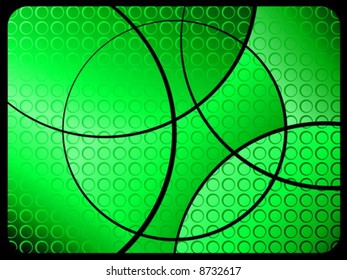 Abstract dots on green background. Vector illustration