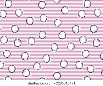 puntos abstractos sobre rayas rosas