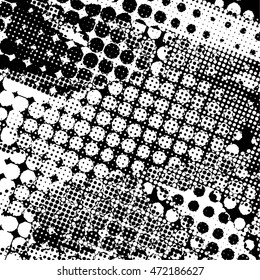 Abstract Dots Overlay Texture . Black and white grunge artistic background.