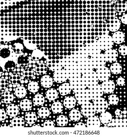 Abstract Dots Overlay Texture . Black and white grunge artistic background.