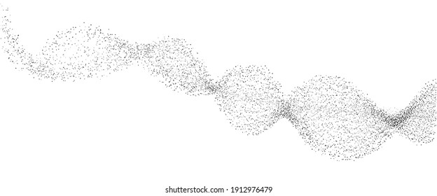 Abstract dots particles flowing wavy isolated on white background. Vector illustration design for any projects.