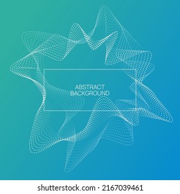 Abstract dots particles flowing wavy isolated on gradient background. Vector illustration design elements in concept of technology, energy, science, music.
