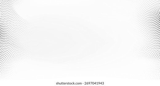 Abstract dots particles nice wave pattern halftone black gradient white background. pattern illustrations